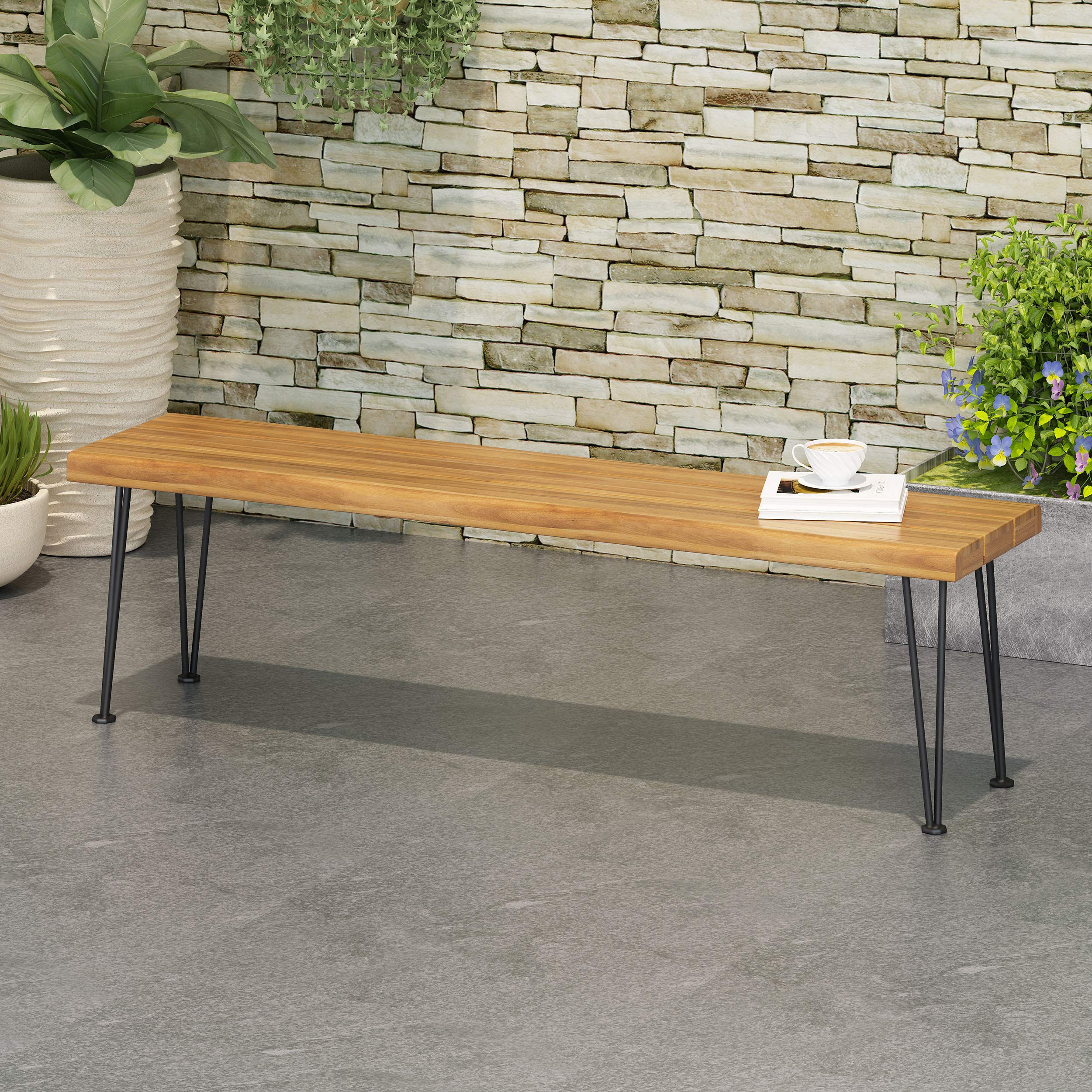 Christopher Knight Home Gladys Outdoor Modern Industrial Acacia Wood Bench - Citiesdeals