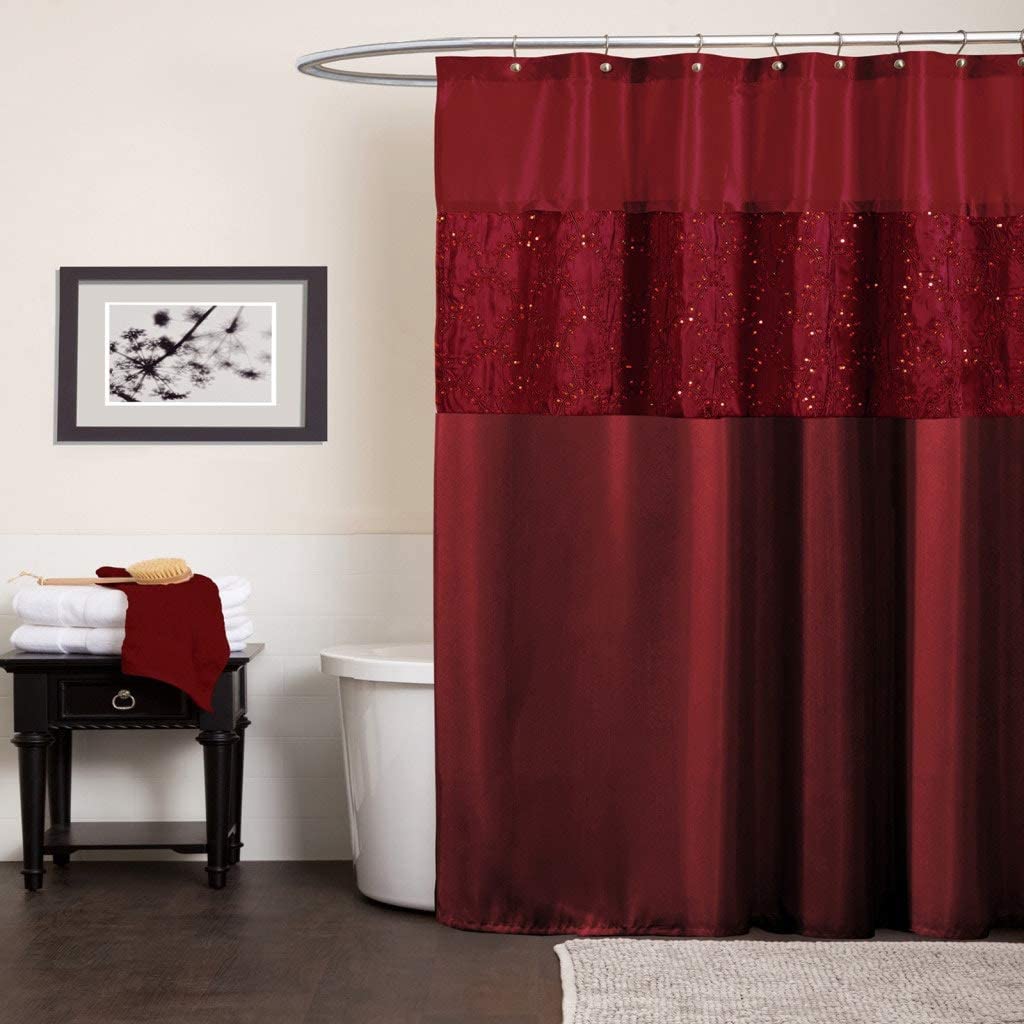 Red Shower Curtain Solid Color