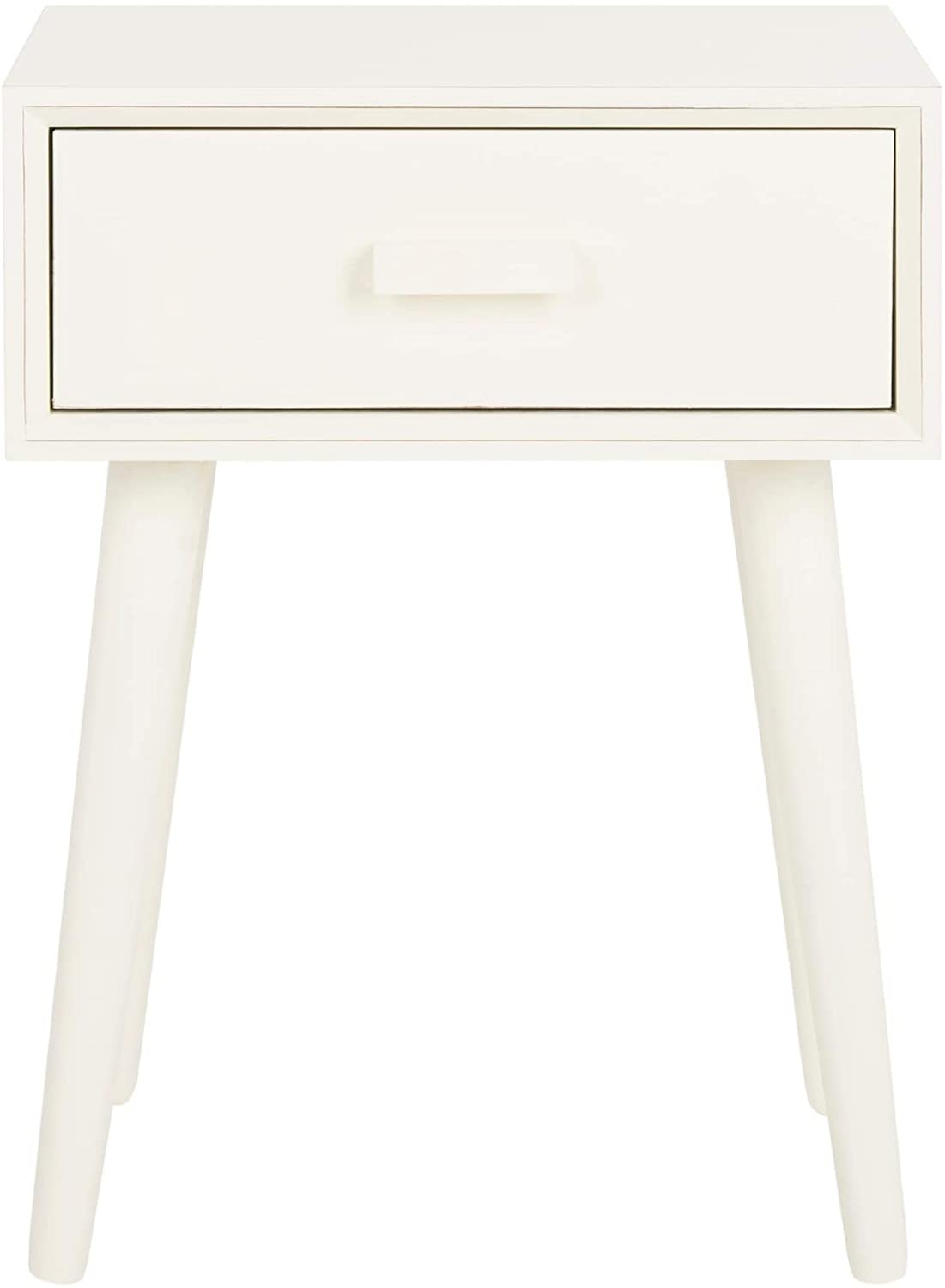 Antique White 1 Drawer Side Table 15 8" X 11 8" 20 8" Brown Casual Modern Contemporary Rectangle MDF Painted Drawers - Citiesdeals