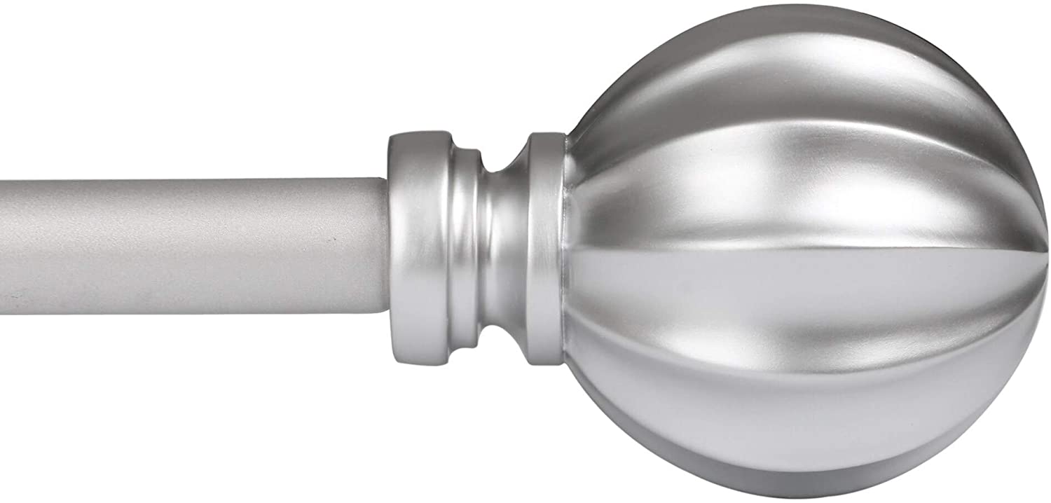 Curtain Rod Decorative Ball Finial 28 48" Nickel Metal - Citiesdeals