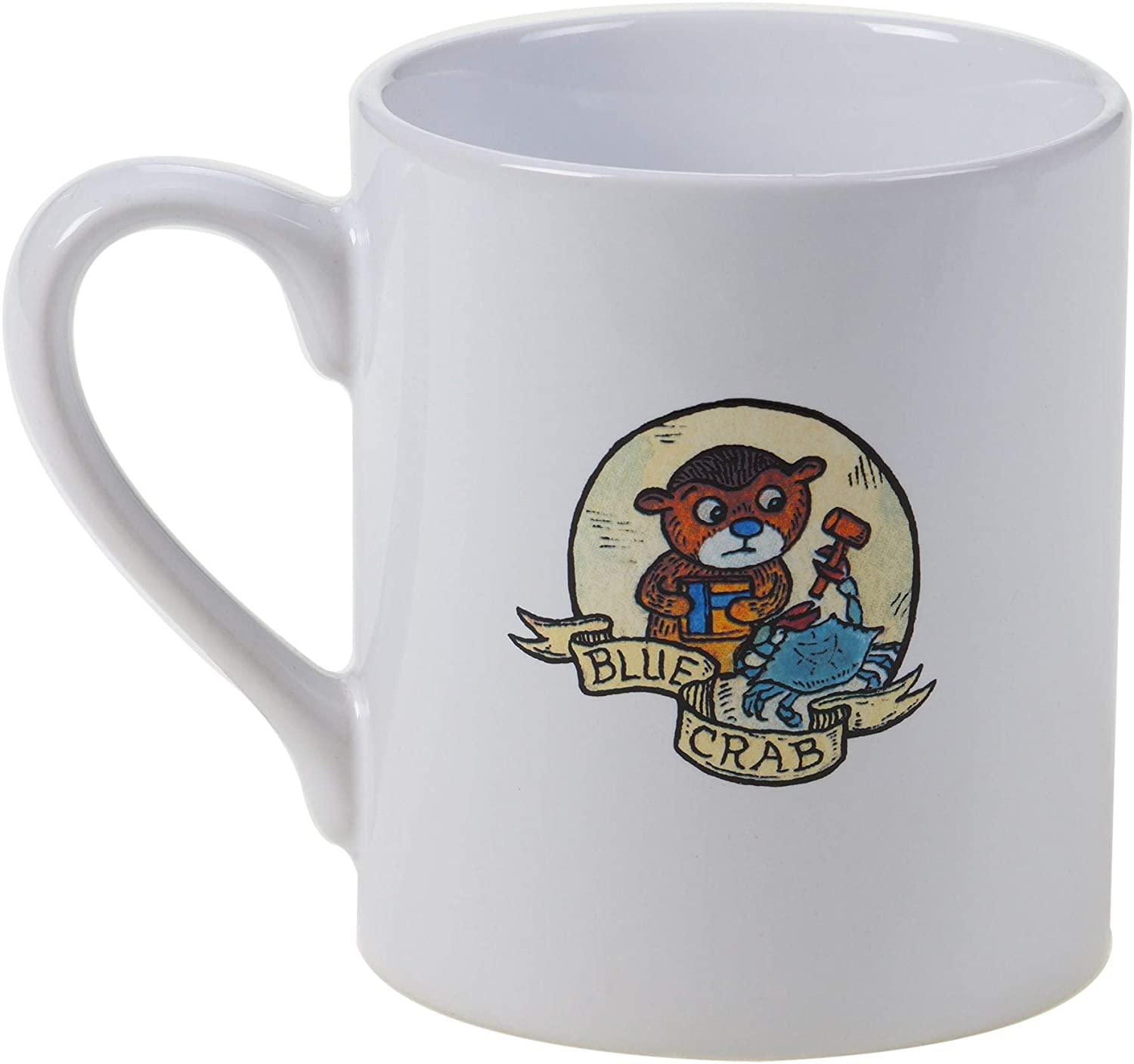 Maryland Souvenir 20 Oz Jumbo Mugs (Set 6) Blue Color White Coastal Nautical Round Stoneware 6 Piece Dishwasher Safe - Citiesdeals