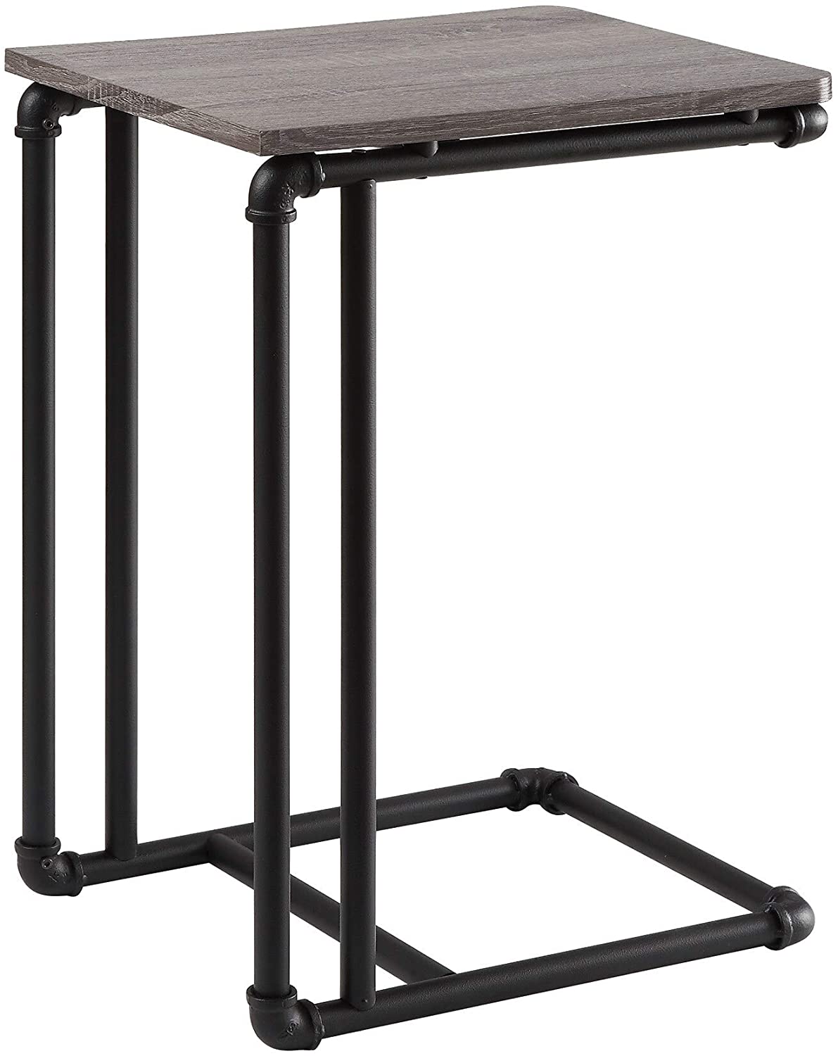 Industrial Collection Side Table Black Grey Rectangle Laminate MDF Metal Hammered Natural Finish Powder Coated - Citiesdeals