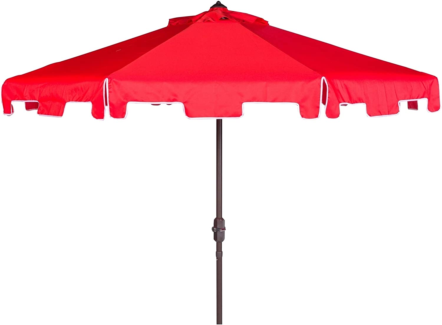 Resistant 9 Ft Crank Red/White Market Umbrella Red Classic Octagonal Wood Uv - Citiesdeals