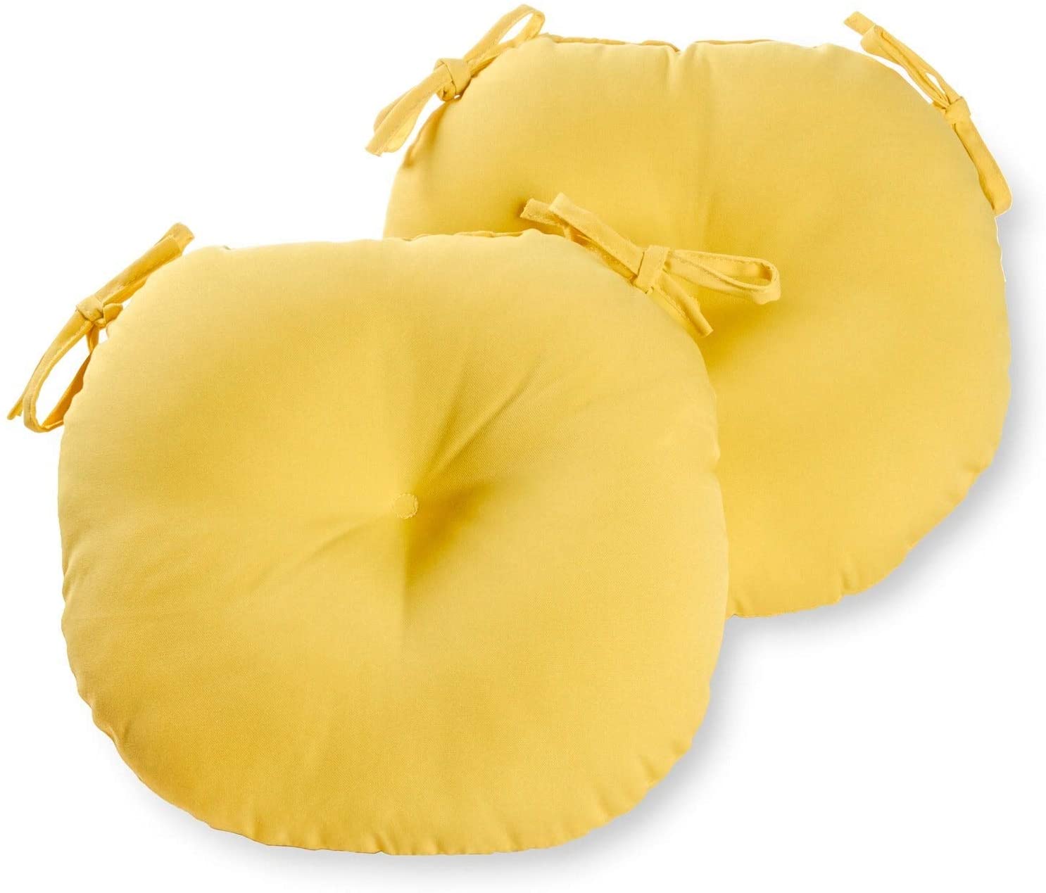 Driftwood 15 inch Round Outdoor Yellow Bistro Chair Cushions (Set 2) Solid Modern Contemporary Transitional Polyester Fade Resistant Uv Water - Citiesdeals