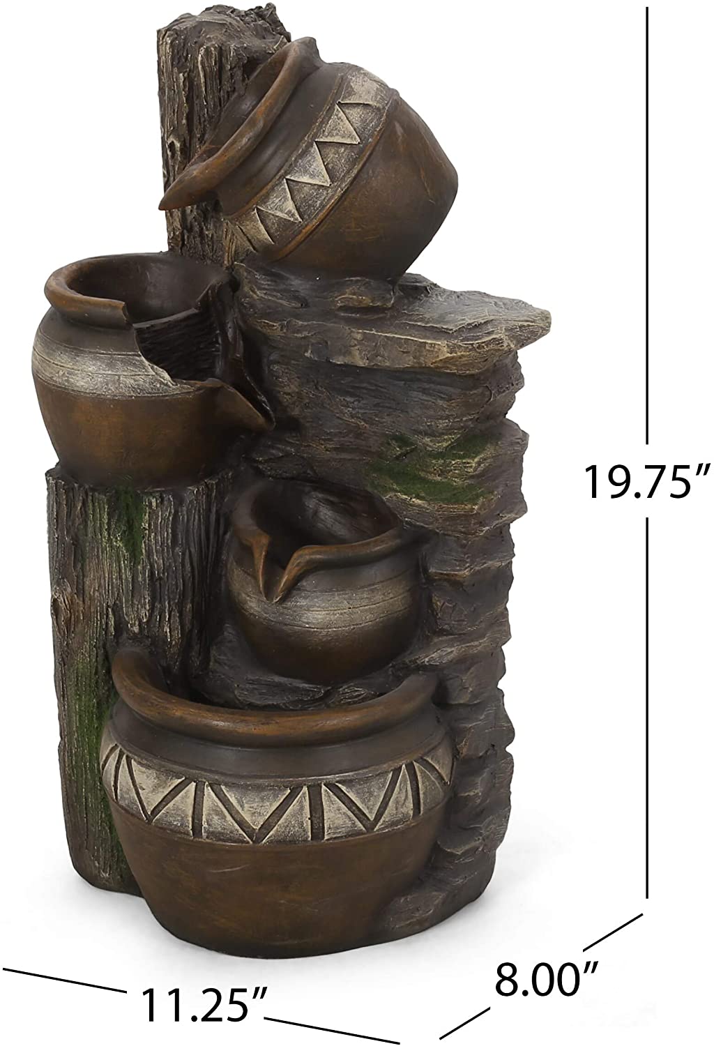 Outdoor Tier Jar Fountain 4 Brown Traditional Resin - Citiesdeals