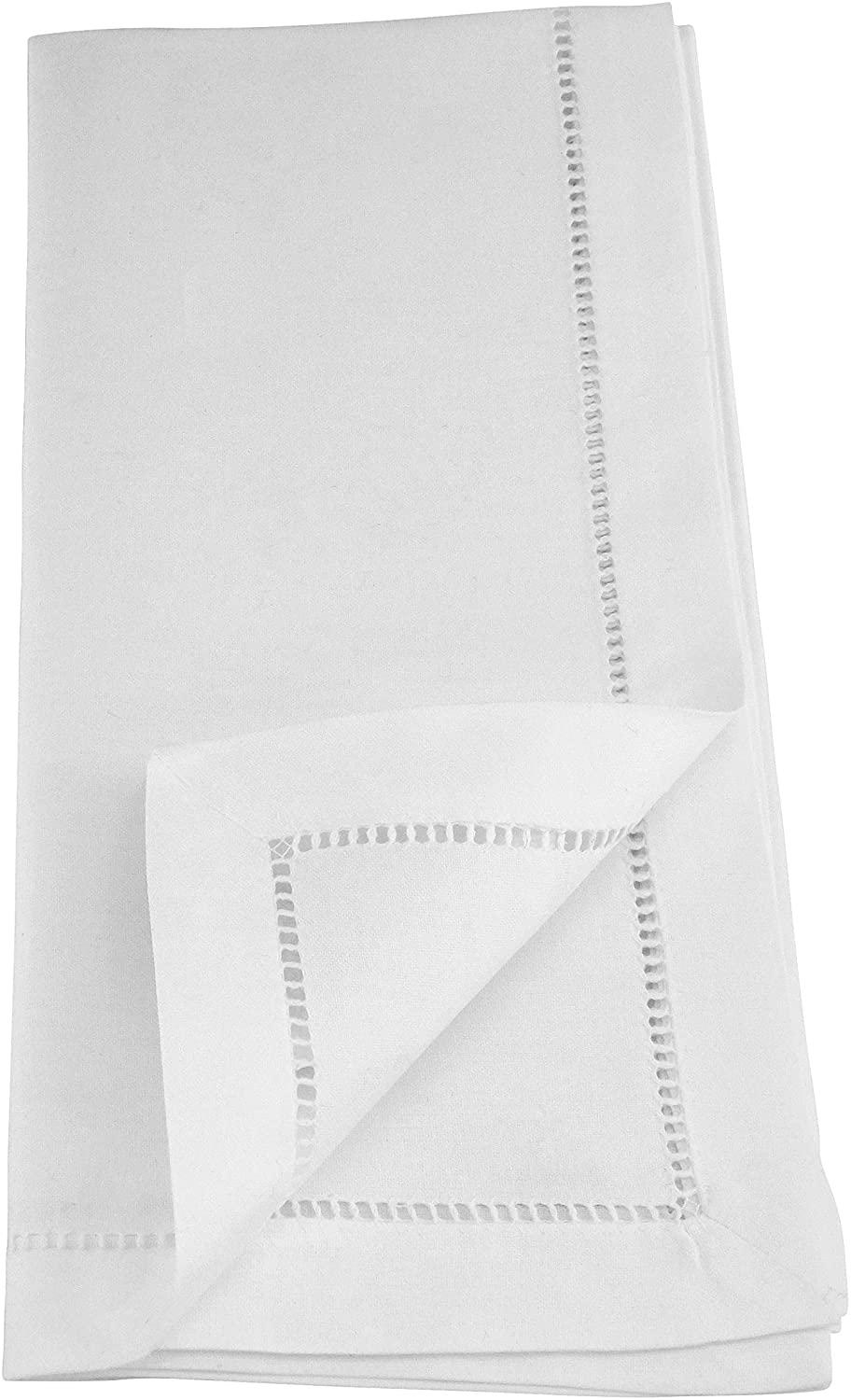 Cotton Napkins Embroidered Design (Set 6) White Square