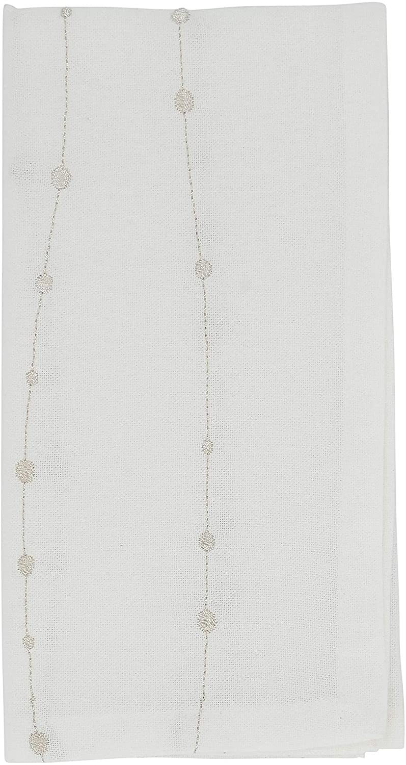 Cotton Napkins Embroidered Design (Set 4) Silver Square - Citiesdeals