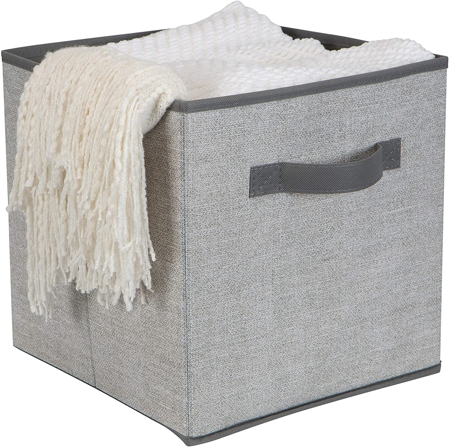 Collapsible Storage Cube Grey 12"x 12" Fabric Textured - Citiesdeals