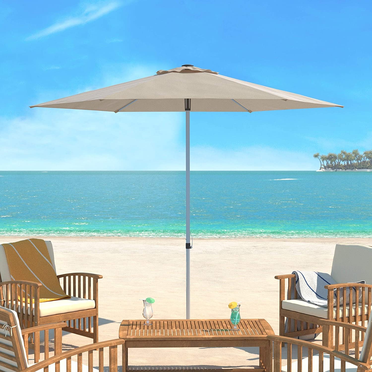 Tilt Crank 9ft Easy Glide Market Patio Umbrella Base Not